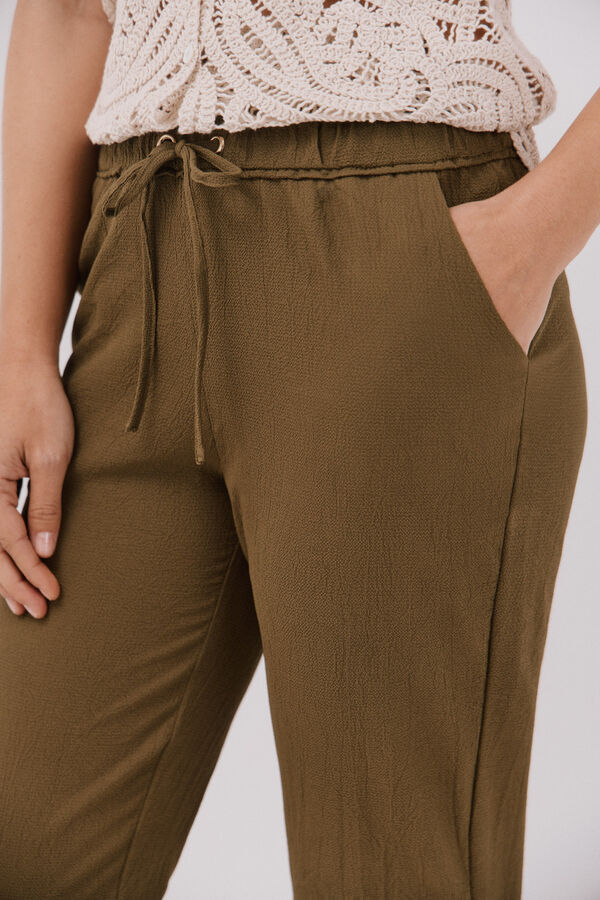 Cortefiel Calças muito fluído Verde