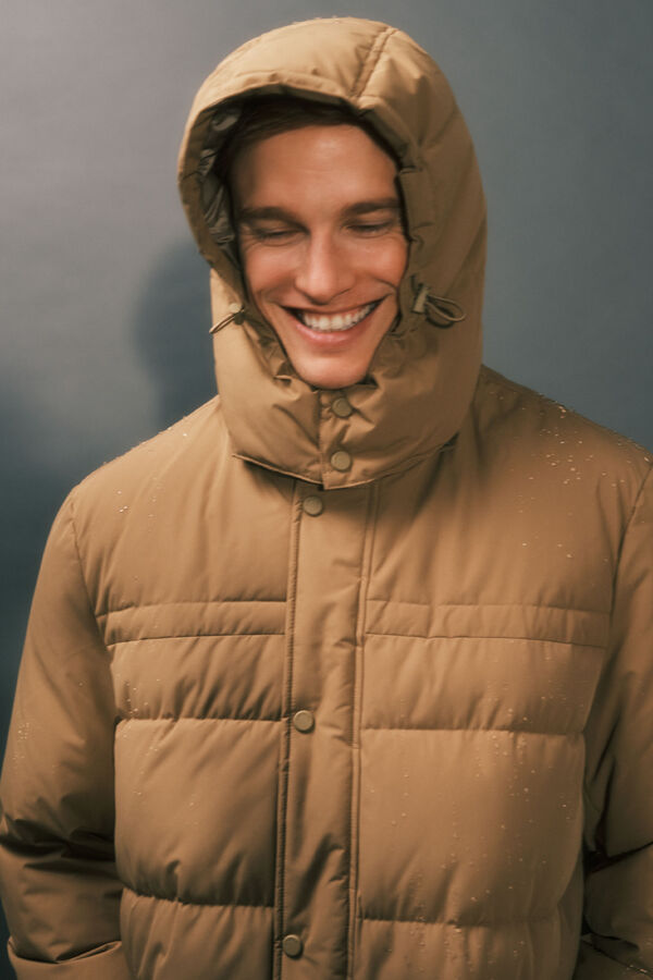 Cortefiel Parka acolchada Camel