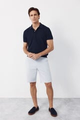 Cortefiel Bermuda oxford tecido Azul