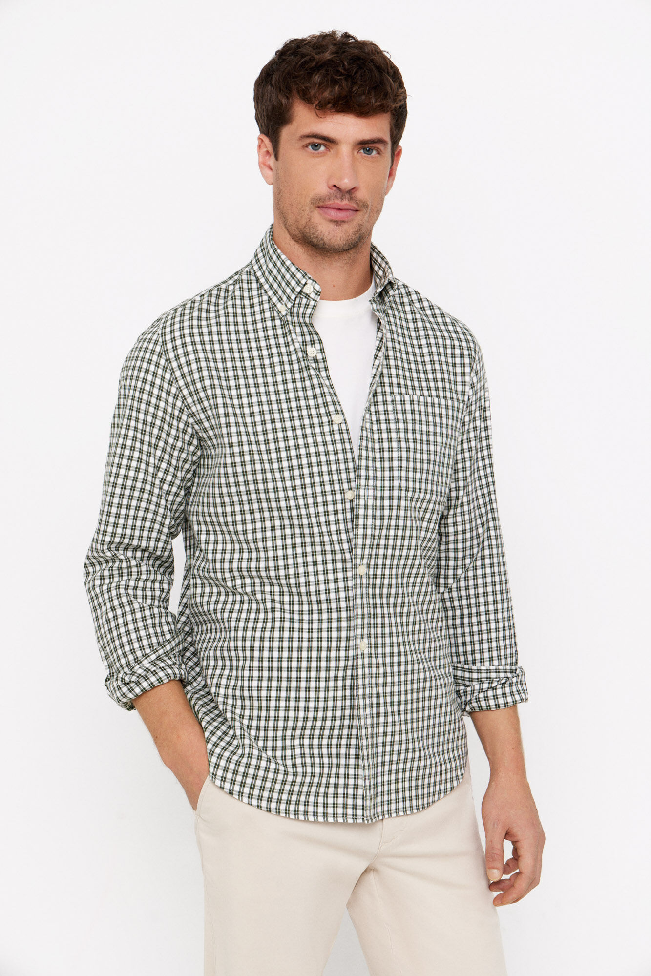Cortefiel Camisa twill xadrez