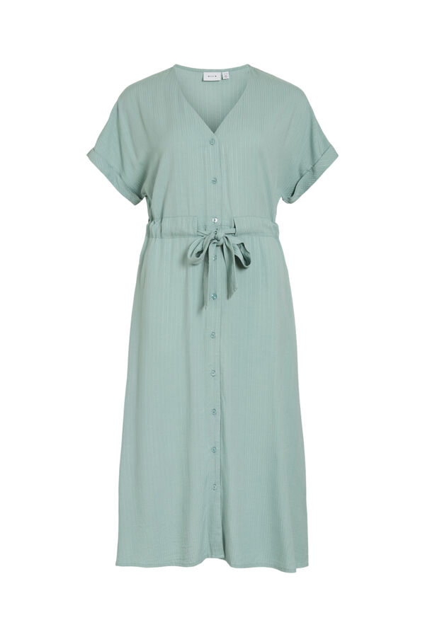 Vila Vestido midi de manga 2/4 de viscosa Kaki
