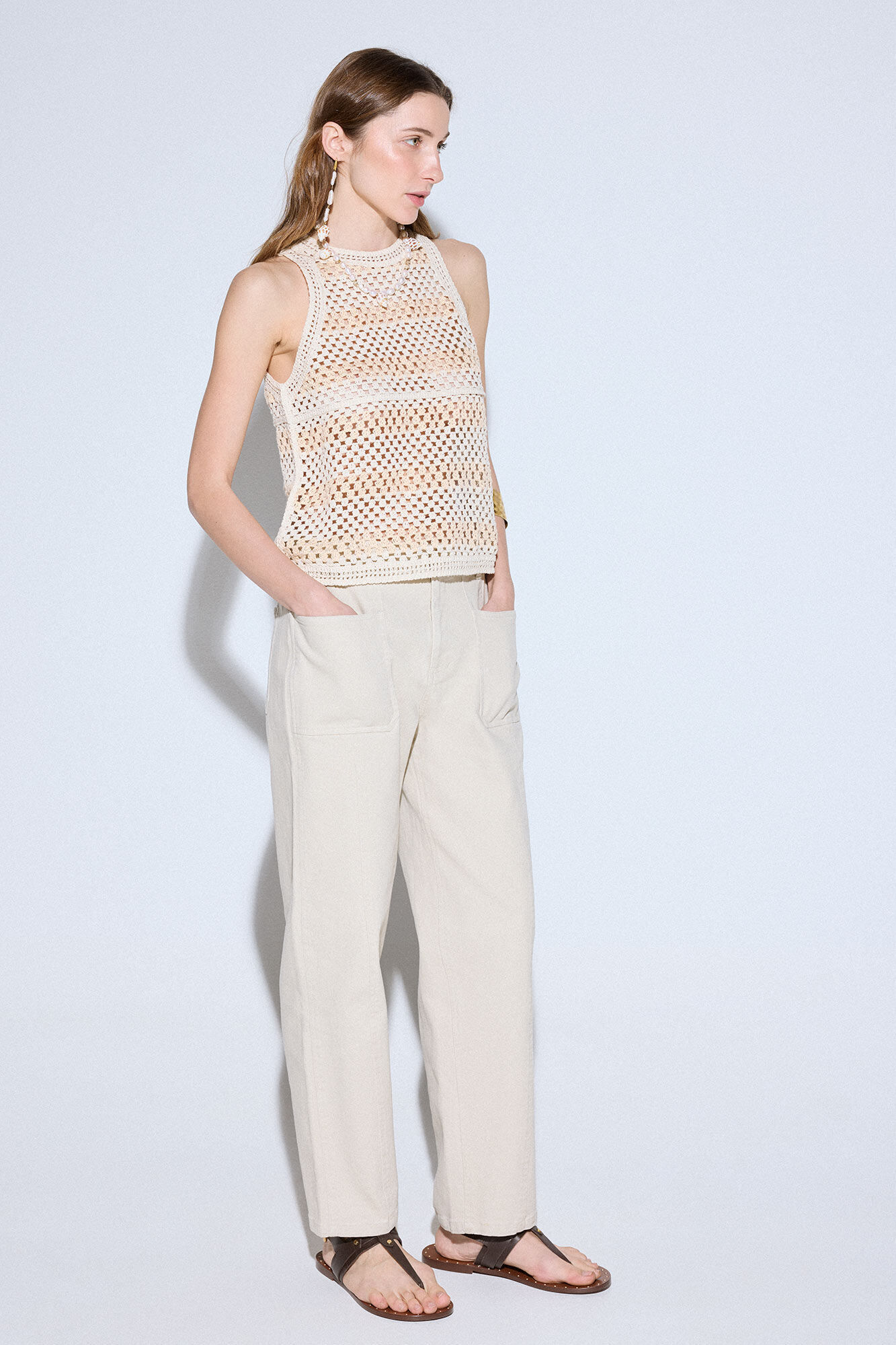 Slowlove Top crochet rayas