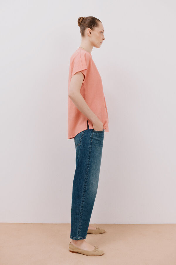 Cortefiel Blusa manga ca&iacute;da Coral