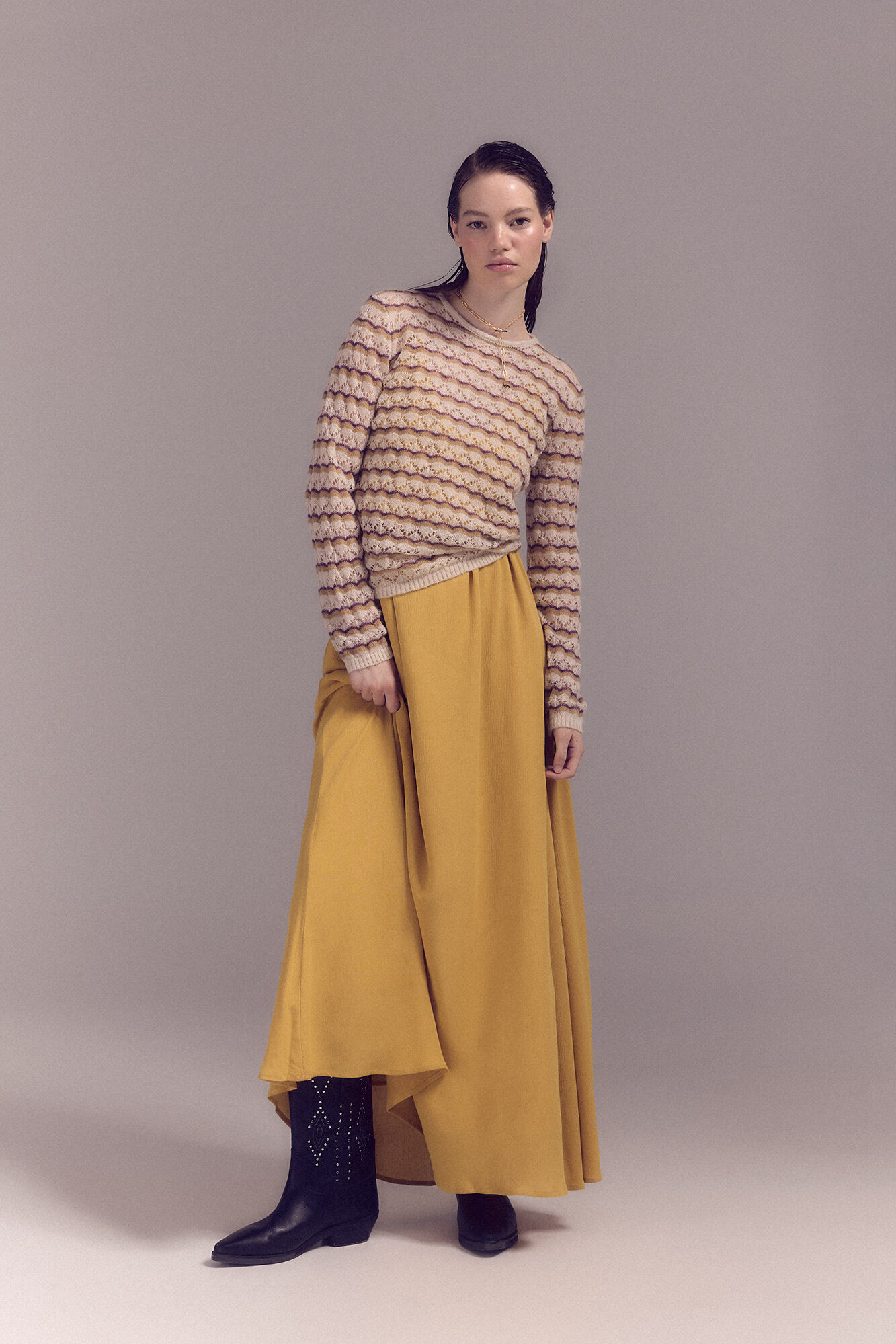 Slowlove Jersey calado rayas