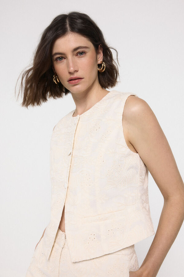 Vero Moda Chaleco con bordados Blanco