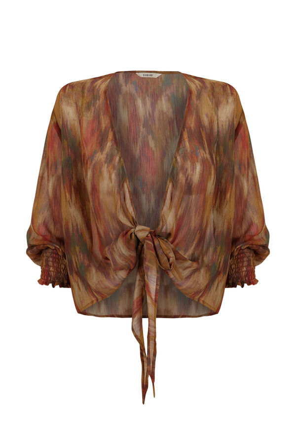 Slowlove Blusa estampada lazada Estampado verde