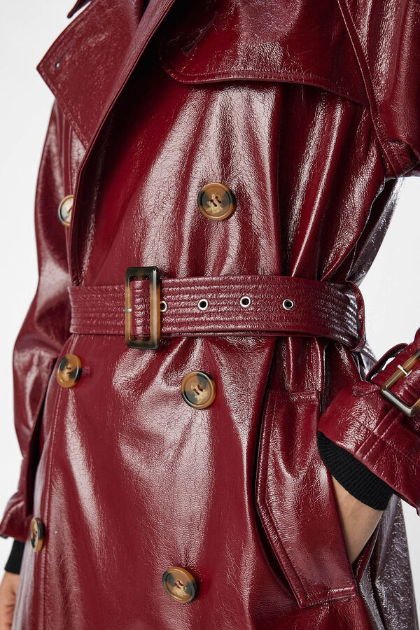 Object Gabardina larga efecto piel Morado