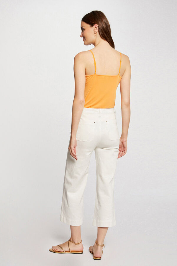 Morgan Top tirantes finos con encaje Naranja