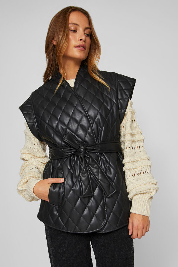 Vila Chaleco acolchado guateado Negro