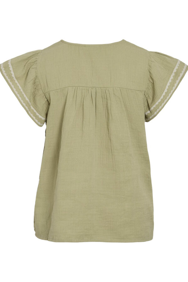 Vila Blusa com bordado étnico Verde