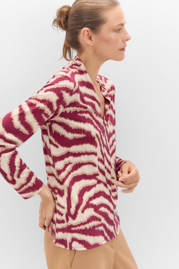 Cortefiel Camisola pesco&ccedil;o pico franzido Multicolorido