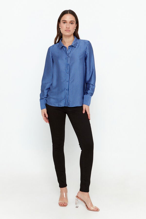 Vero Moda Camisa de mulher estampada Azul