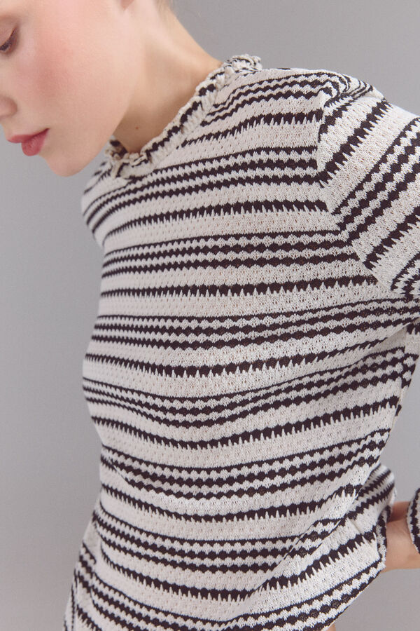 Slowlove Top rayas Estampado blanco