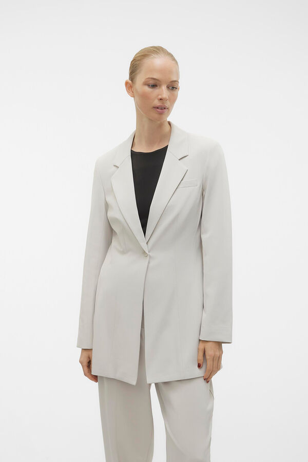 Vero Moda Blazer larga de corte Slim Gris