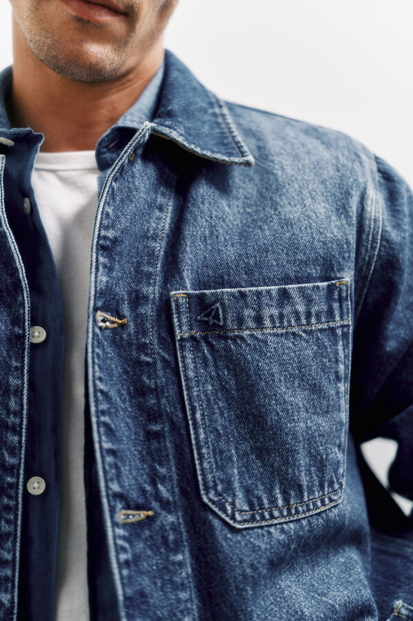 OOTO Jaqueta denim com 3 bolsos  Azul