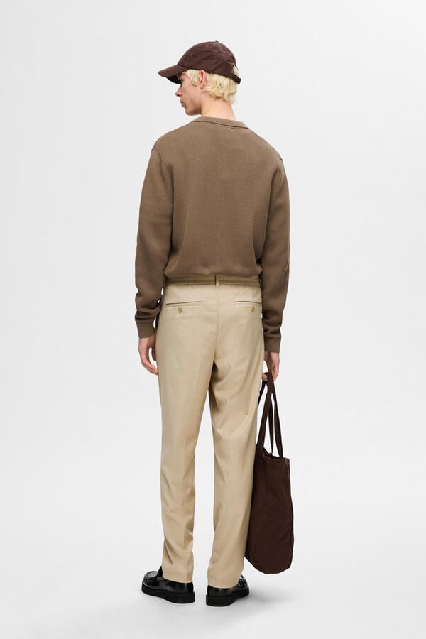 Selected Pantal&oacute;n informal con pinza Arena