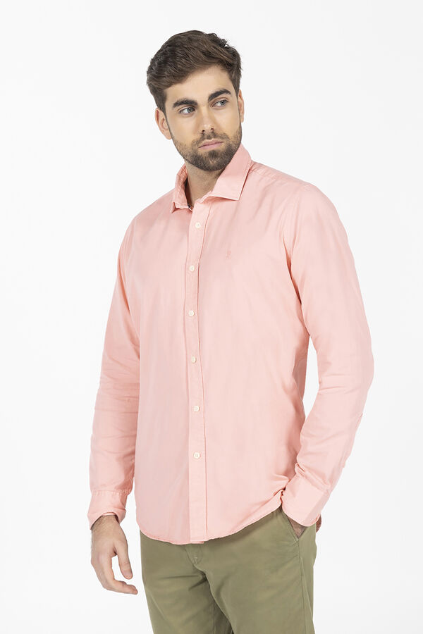 elPulpo Camisa lisa sarga lavada Naranja