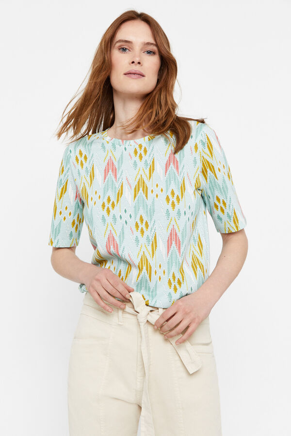 Cortefiel Camiseta estampado geométrico Multicolor