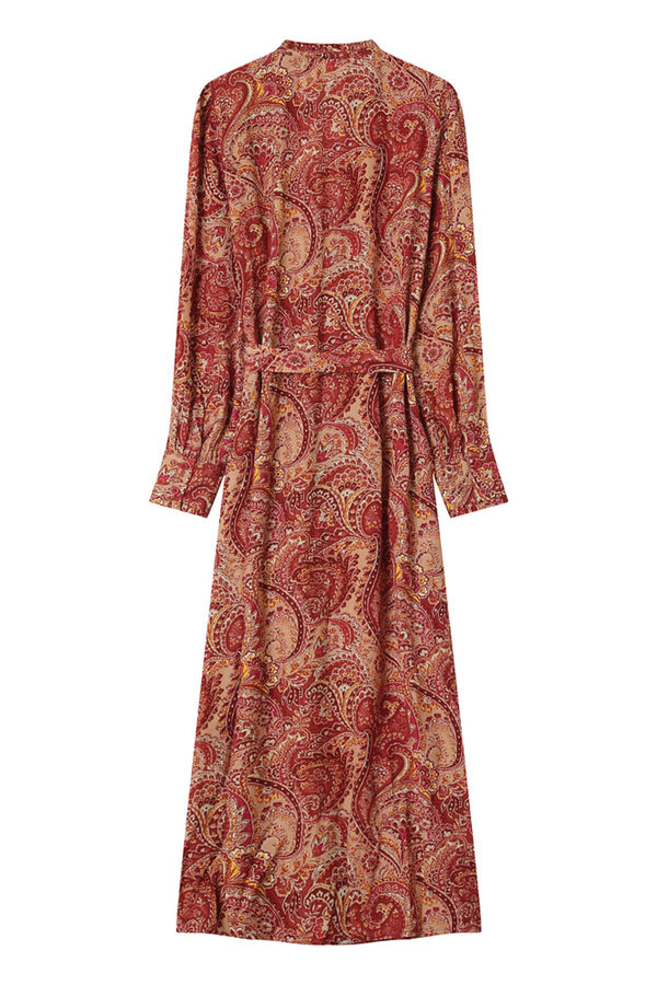 Grace & Mila Vestido longo com estampado de motivos bo&ecirc;mios Vermelho