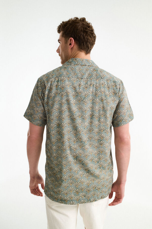 Selected Camisa de manga curta de algodão orgânico Verde