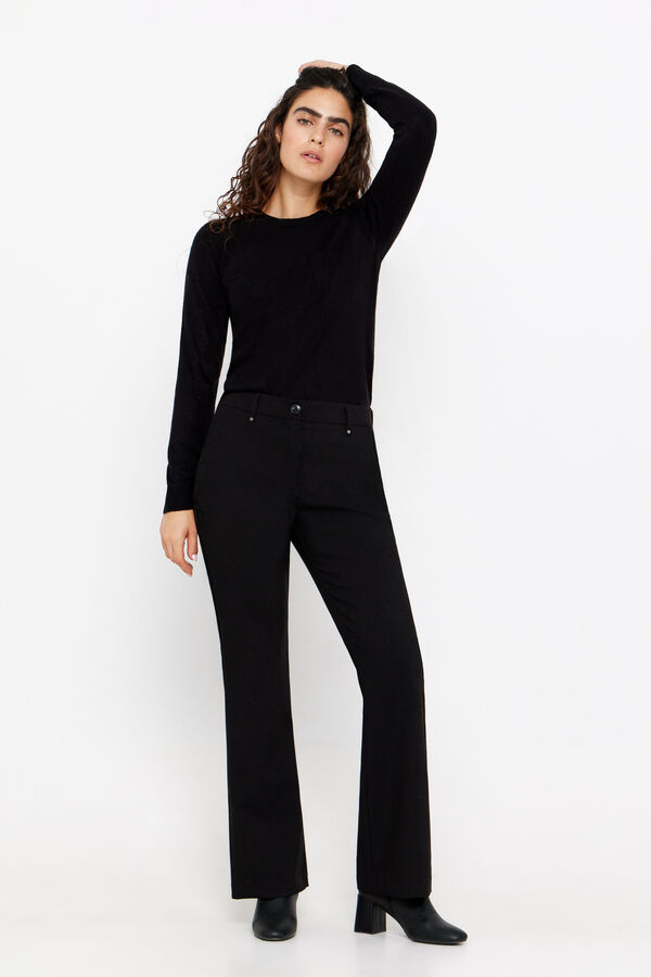 Cortefiel Cal&ccedil;as elegantes flare Preto