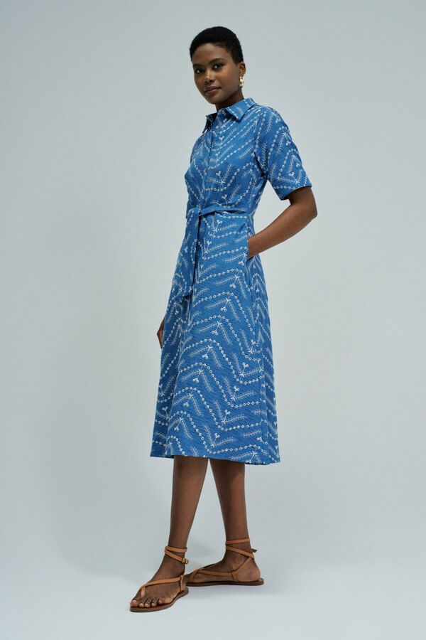 Salsa Jeans Vestido camiseiro midi Azul