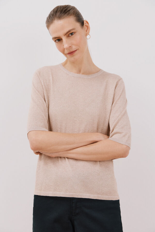 Cortefiel Jersey de malha met&aacute;lica Castanho