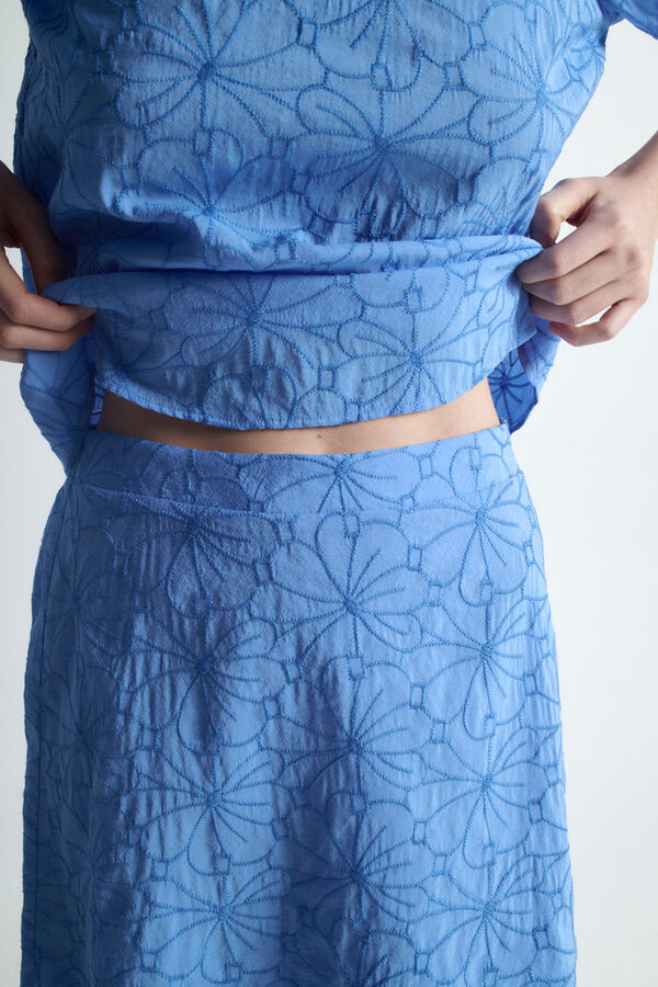 Object Saia curta bordada Azul