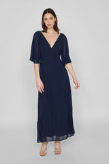 Vila Vestido largo cruzado Azul marino