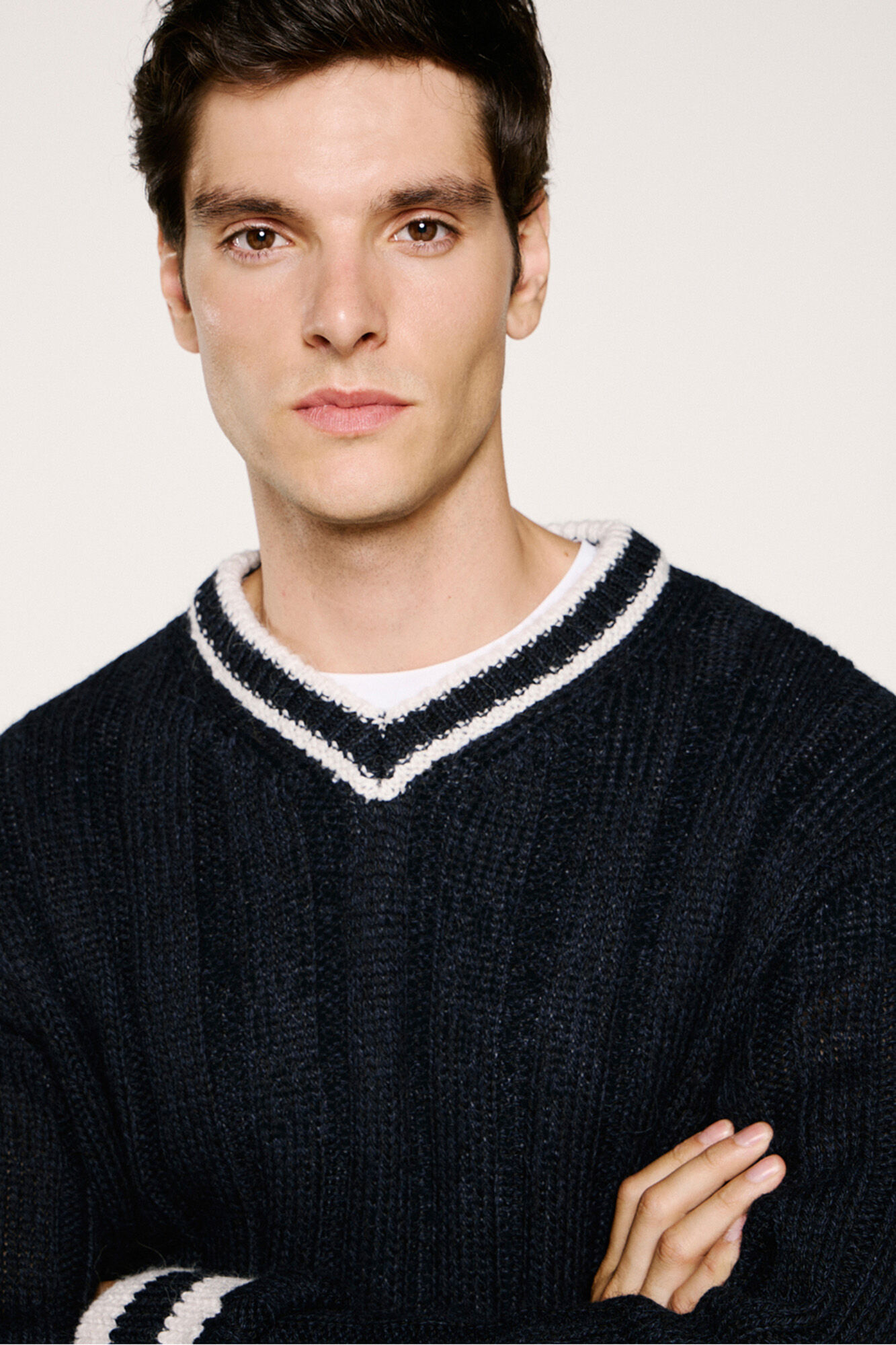 Selected Jersey cuello pico lana y alpaca