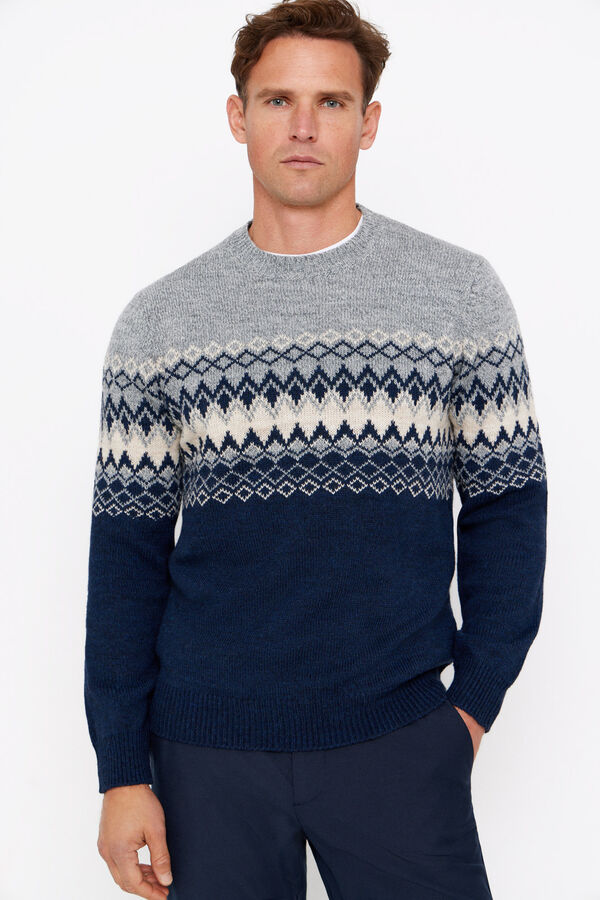 Cortefiel Camisola natal l&atilde; tor&ccedil;al Azul