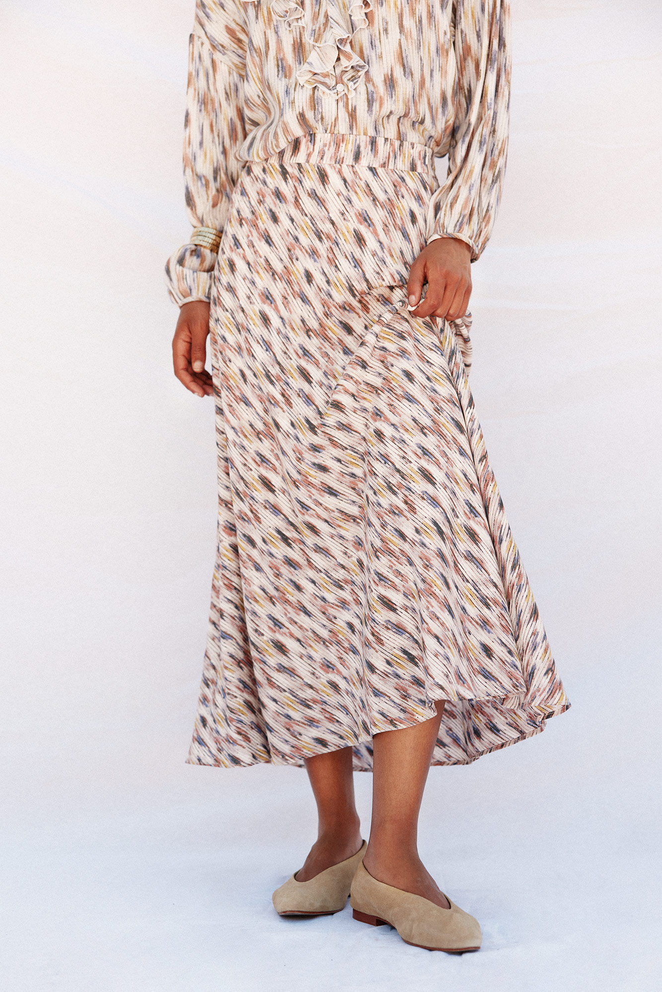 Cortefiel Falda vuelo estampada