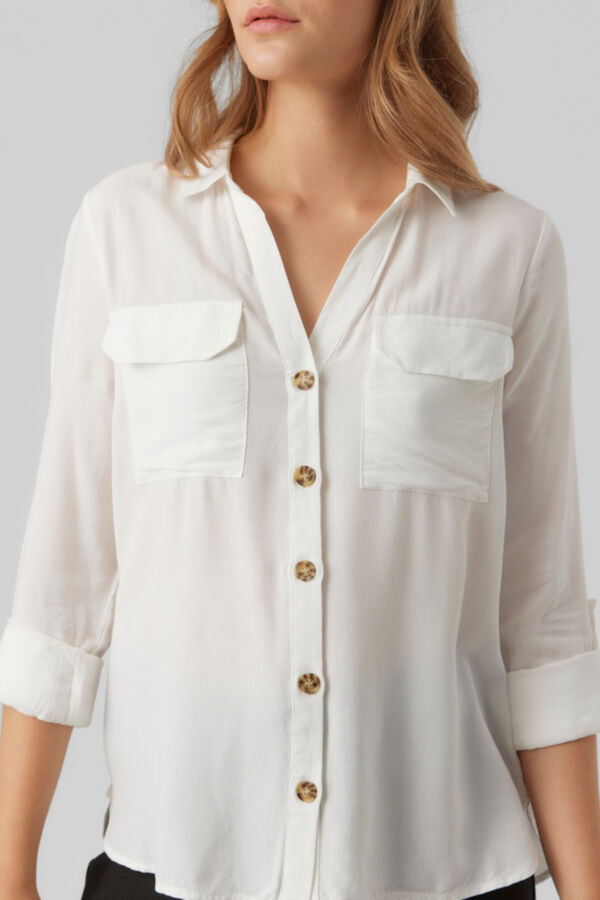 Vero Moda Camisa de riscas Branco