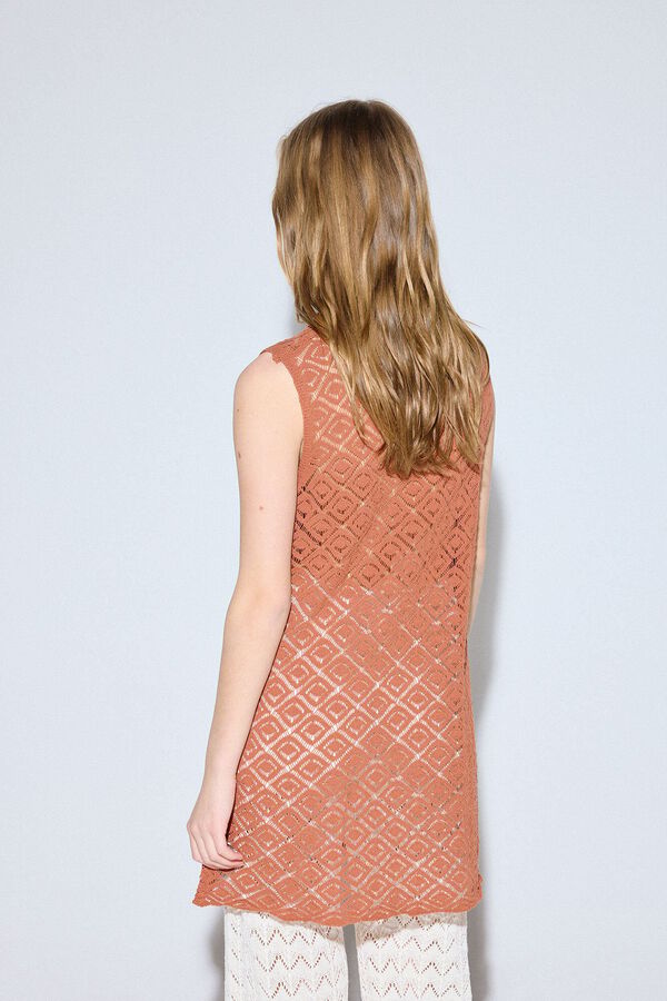 Slowlove Colete longo de malha Laranja