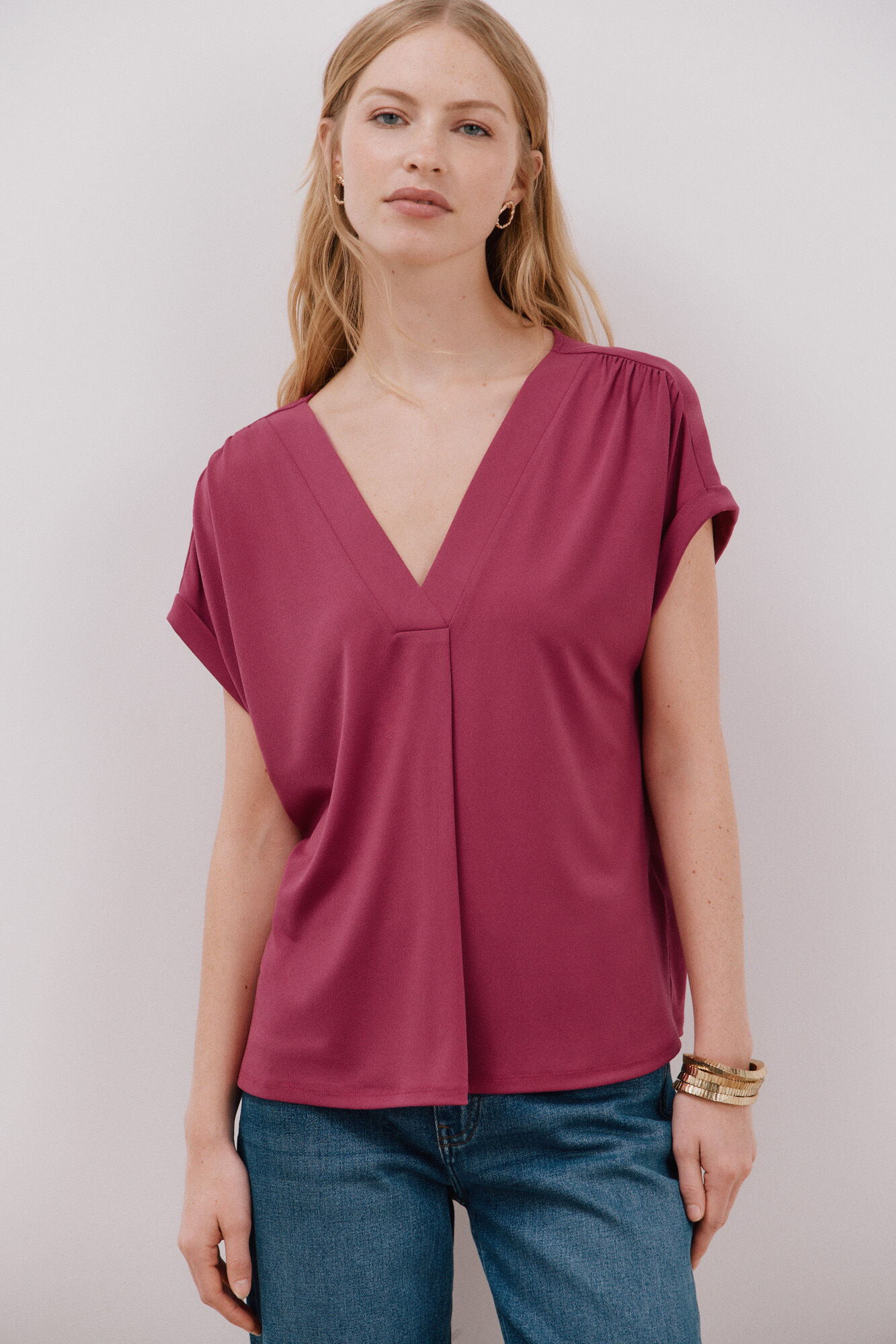 Cortefiel Top pico estampada