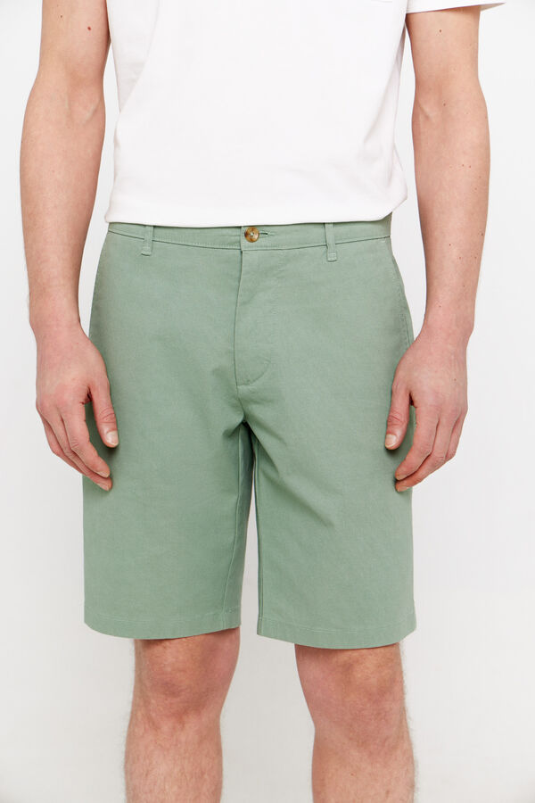 Cortefiel Bermudas chinos estampadas Verde
