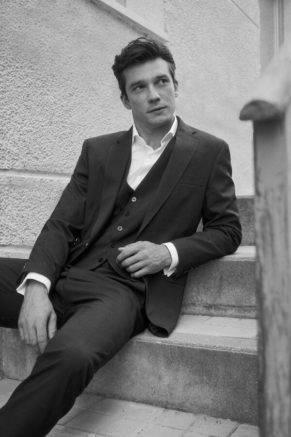 Cortefiel Cal&ccedil;a aos quadrados s&eacute;rie xxi Azul