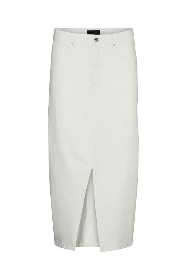 Vero Moda Saia de ganga midi Branco