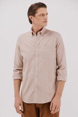 Cortefiel Camisa twill cuadros Camel