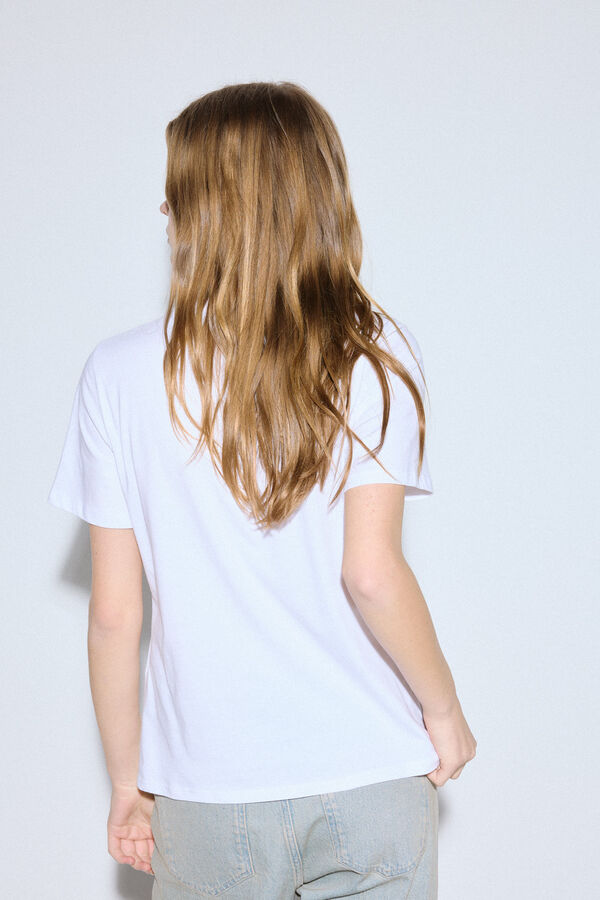 Cortefiel T-shirt básica estampada Branco