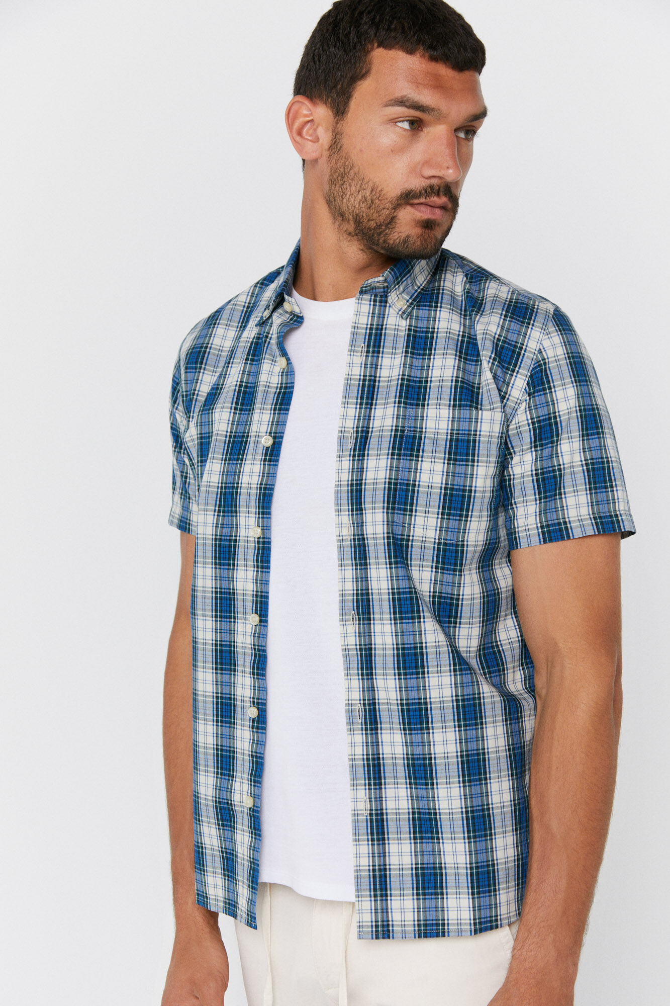 Camisa de cuadros cheap hombre manga corta