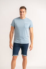 Privata T-shirt de manga curta 100% algod&atilde;o Azul