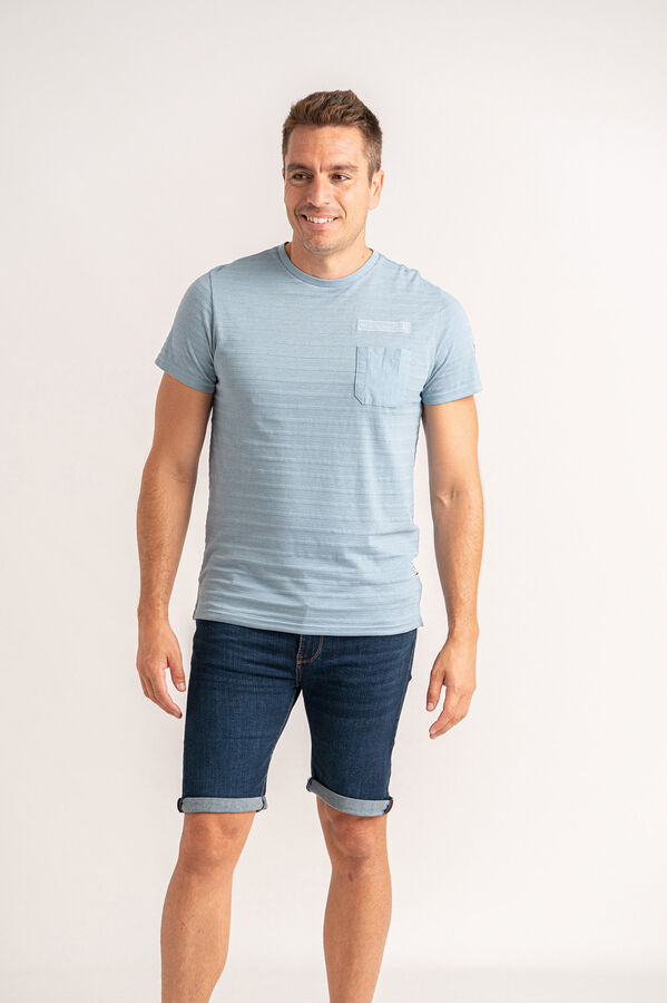 Privata T-shirt de manga curta 100% algod&atilde;o Azul