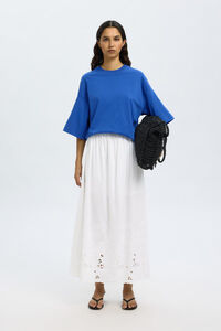 Selected Femme Saia midi com detalhe bordado