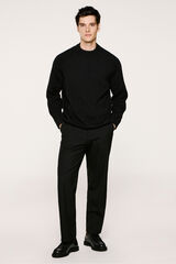 Selected Jersey cuello mock 100% algod&oacute;n org&aacute;nico. Negro