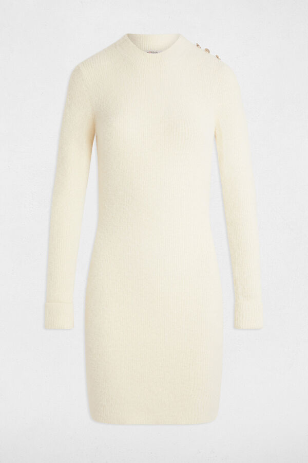 Morgan Vestido curto de malha justa Ecru