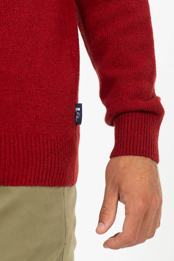 elPulpo Jersey b&aacute;sico cuello pico Granate