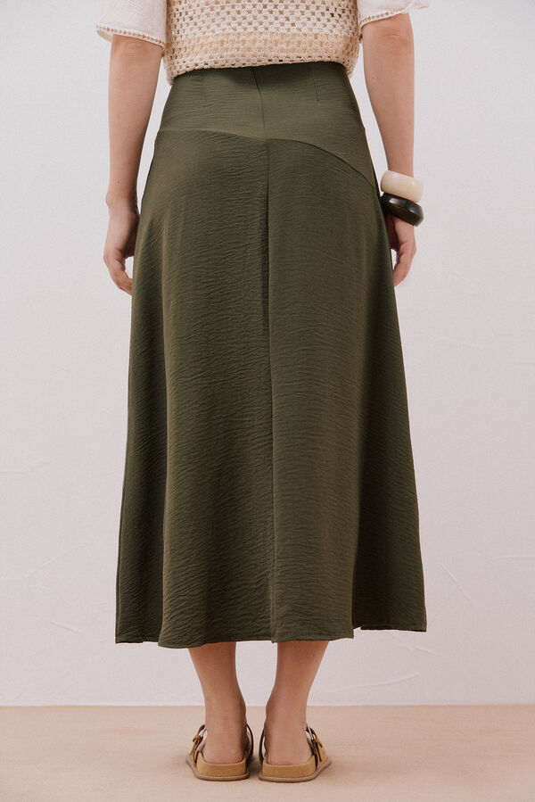 Slowlove Falda evas&eacute; Kaki