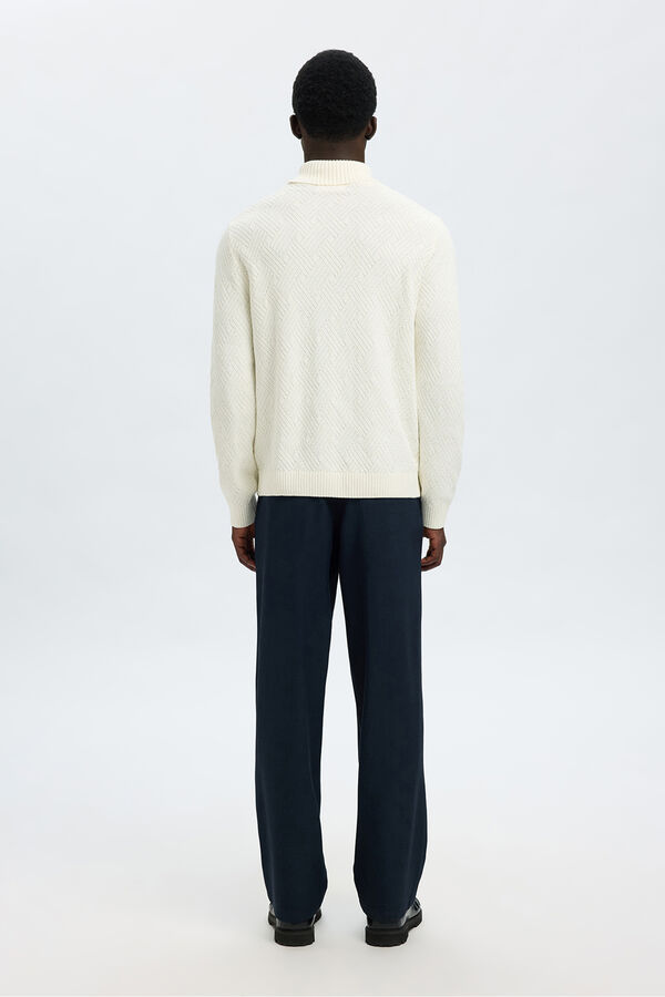 Selected Camisola estruturado de gola alta 100% algod&atilde;o org&acirc;nico  Branco