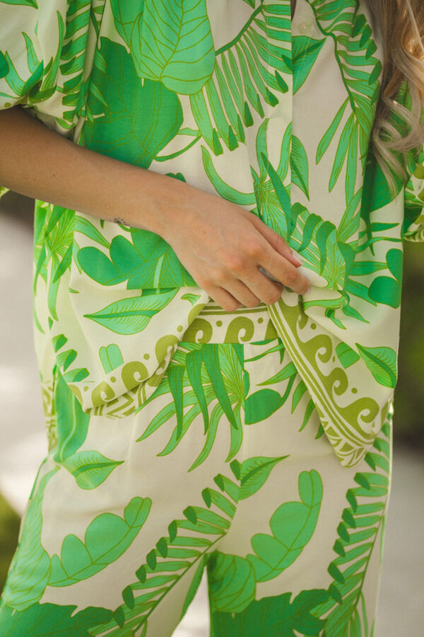 Jaase Blusa com decote em V Verde
